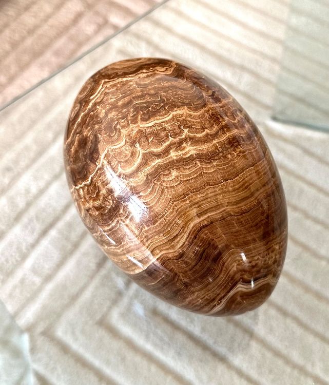 CHF 60.- 2kg Ei Calcit œuf XL calcite-aragonite bandée onyx-marbre