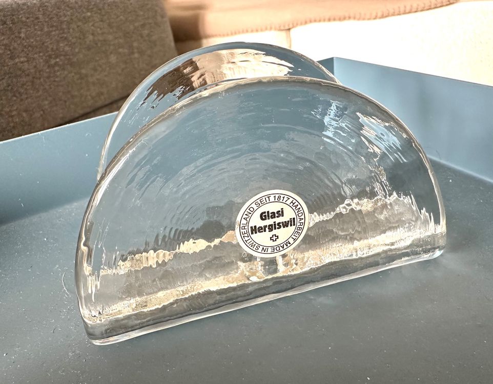 🟢Glasi Hergiswil porte serviette en verre Serviettenhalter 10.-